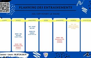 Les entrainements saison 2024-2025